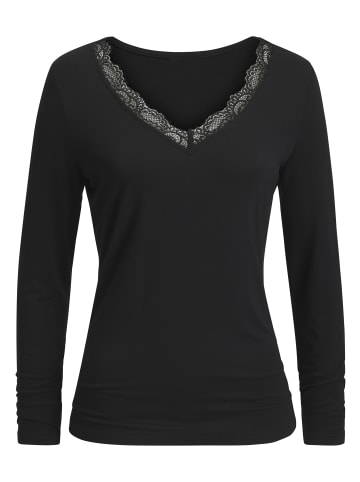 LASCANA Langarmshirt in schwarz