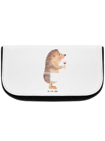 Mr. & Mrs. Panda Schminktasche Igel Wein ohne Spruch in Weiß