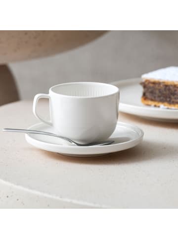 Villeroy & Boch 6er Set Kaffeetassen mit Untertassen Afina 150 ml in weiß