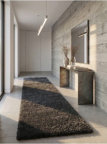 KADIMA DESIGN Teppich Hochflor Shaggy Waschbar Einfarbig SALZACH Strapazierfähig in Grau