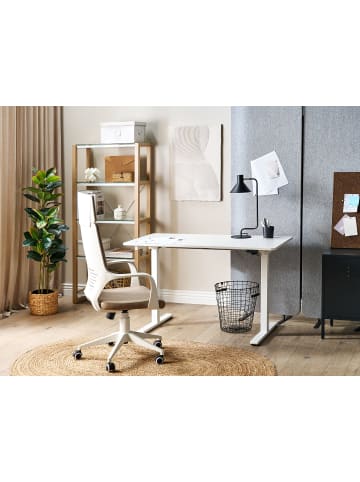 Beliani Höhenverstellbarer Schreibtisch GRIFTON in Weiß - (W) 120 x (H) 72 x (L) 60 cm