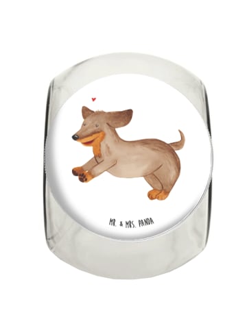 Mr. & Mrs. Panda Bonbonglas Hund Dackel ohne Spruch in Weiß
