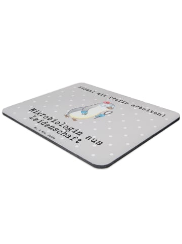 Mr. & Mrs. Panda Mouse Pad Mikrobiologin Leidenschaft mit Spruch in Grau Pastell