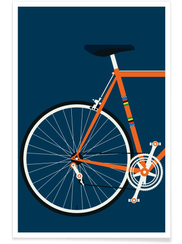 Juniqe Poster "Icons Crescent Back" in Blau & Orange