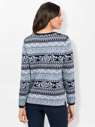 WITT WEIDEN Jacquard-Pullover in marine-bleu-gemustert