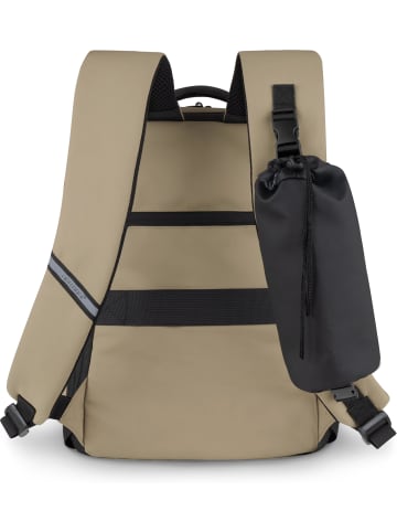 normani Erweiterbarer Handgepäck-Rucksack mit Flaschentasche in Beige