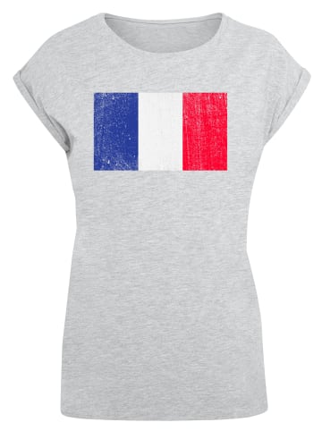 F4NT4STIC T-Shirt France Frankreich Flagge distressed in grau meliert