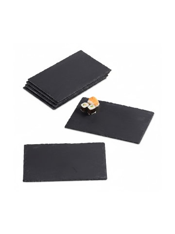 relaxdays 6x Schieferplatte in Anthrazit - (B)30 x (T)20 cm