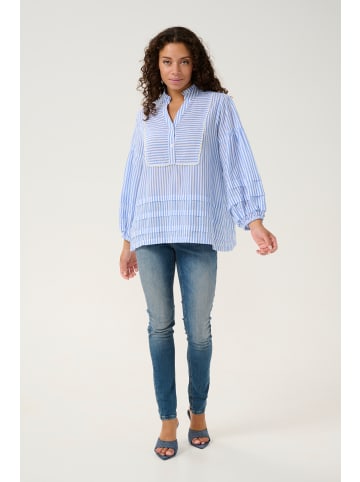CULTURE Kurzarm-Bluse CUjax Relaxed fit in Blue Stripe