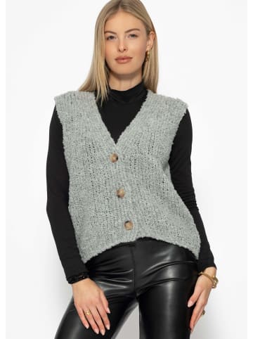 SASSYCLASSY Oversize, ärmellose Weste in Grau