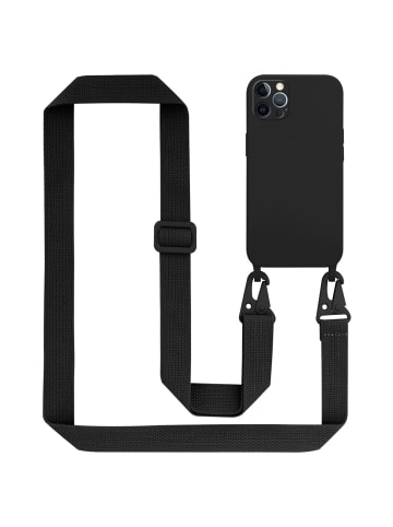 cadorabo Handykette für Apple iPhone 12 / 12 PRO Hülle in LIQUID SCHWARZ