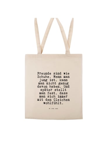 Mr. & Mrs. Panda Tasche Freunde sind wie Schuhe.... mit Spruch in Creme