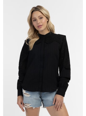DreiMaster Vintage Damen Langarmbluse in Schwarz
