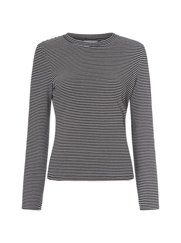 comma Langarmshirt in schwarz weiß