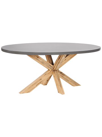 Beliani Esstisch ORISTANO in Grau/Braun - (W) 100 x (H) 75 x (L) 190 cm