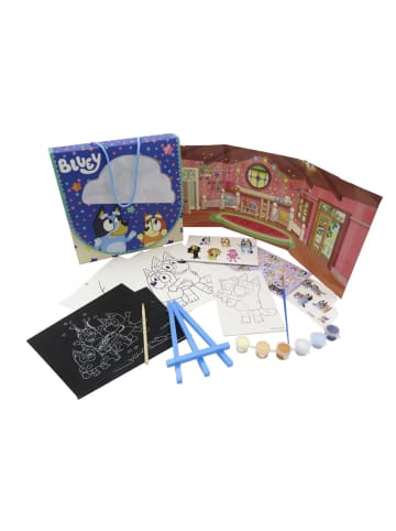 Bluey Kreativset Leinwand bemalen mit Staffelei Farben Pinsel
