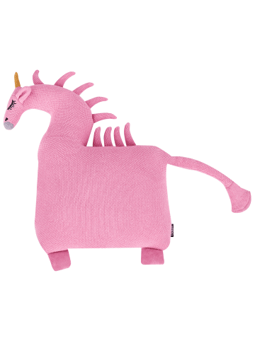 Beliani 2er-Set Dekokissen LAMMI in Rosa/Gelb/Schwarz