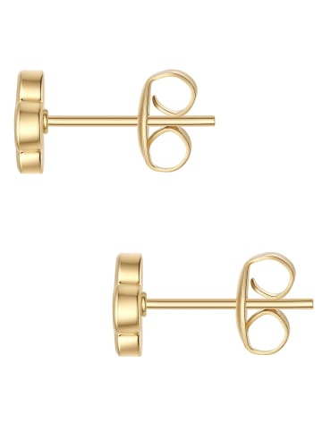 Glanzstücke München Ohrringe Ohrstecker Kleeblatt aus Edelstahl mit Perlmutt in gelbgold