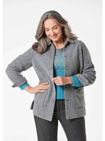 GOLDNER Lässige Wolljacke mit Hemdkragen in grau