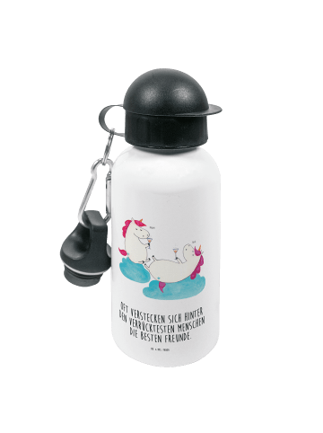 Mr. & Mrs. Panda Kindertrinkflasche Einhorn Sekt mit Spruch in Weiß