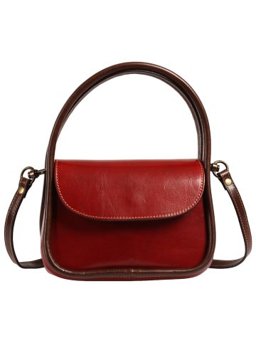 Toscanto Toscanto Handtasche Leder bordeauxrot, braun ca. 20cm