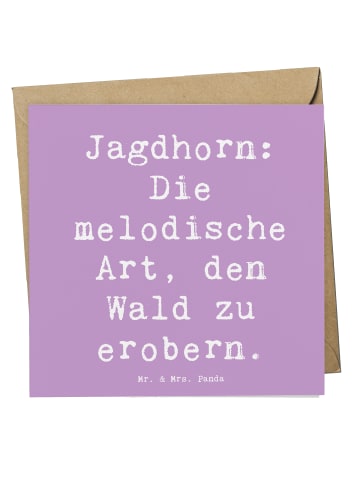 Mr. & Mrs. Panda Einladungskarte Spruch Jagdhorn Magie mit Spruch in Lavendeltraum