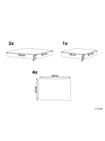 Beliani 8-tlg Kissenbezug COCCORINO in Grau