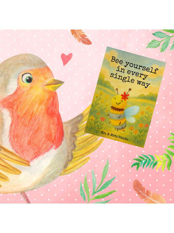 Mr. & Mrs. Panda Grußkarte Biene Blume Design mit Spruch in Weiß