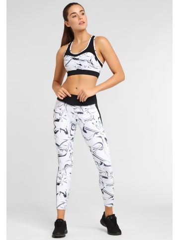 LASCANA ACTIVE Leggings in weiß-schwarz-gemustert-neongelb