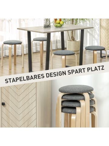 HOMCOM Esszimmerhocker-40L x 40B x 45H cm-Grau