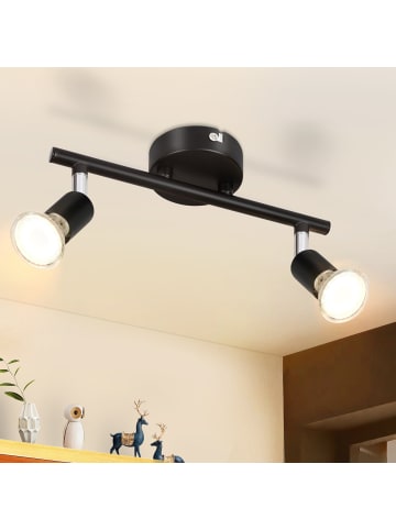 ZMH Deckenleuchte in schwarz 2-flammige GU10 Moderne Deckenspot L 25cm