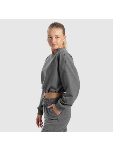 SMILODOX Crop Sweatshirt Triana in Anthrazit