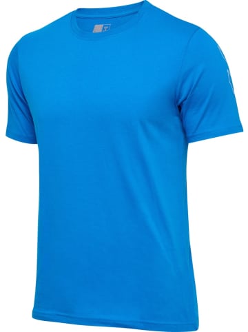 Hummel Sportshirt "Hmlelemental Chevron Cotton Tee" in Blau