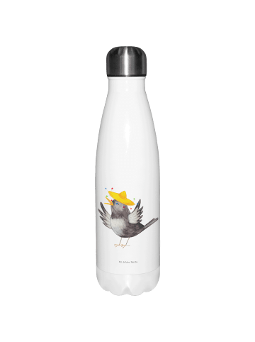Mr. & Mrs. Panda Thermosflasche Rabe Sombrero ohne Spruch in Weiß