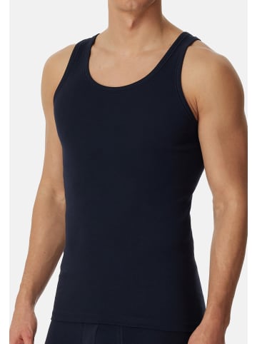 Schiesser Unterhemd / Tanktop Cotton Essentials Feinripp in Navy