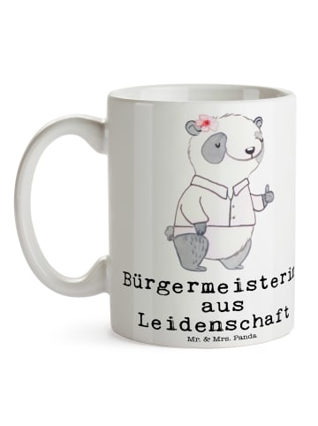 Mr. & Mrs. Panda Trinkbecher Bürgermeisterin Leidenschaft mit Sp... in Weiß
