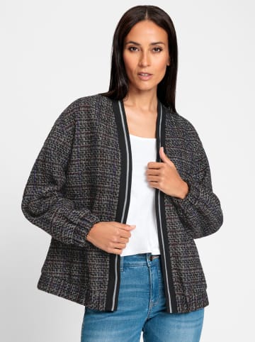 Heine Blousonjacke in schwarz-bordeaux-gemustert