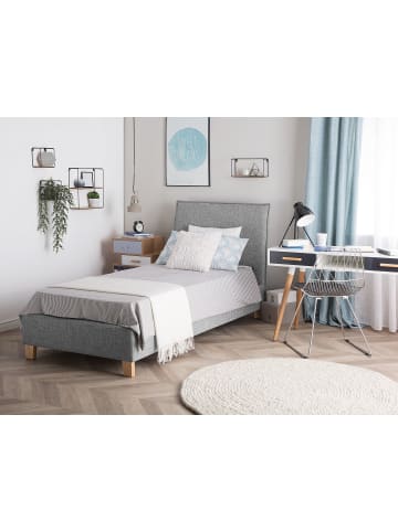 Beliani Einzelbett SENNEZ in Grau/Schwarz - (W) 100 x (H) 106 x (L) 211 cm