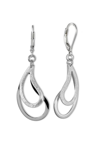 SilberDream 925er Sterling Silber matt und poliert Damen Ohrhänger Tropfen Ohrring ca. 5cm