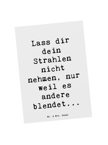Mr. & Mrs. Panda Postkarte Spruch Selbstvertrauen Strahlen mit S... in Weiß