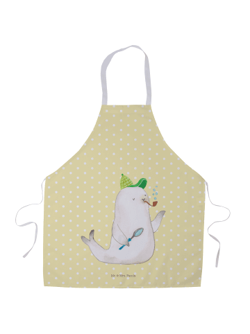 Mr. & Mrs. Panda Schürze Robbe Sherlock ohne Spruch in Gelb Pastell
