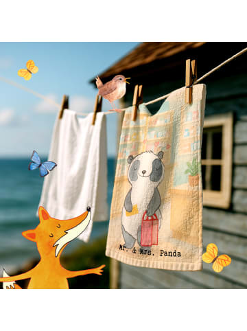 Mr. & Mrs. Panda Mini-Handtuch Panda Shopping Design ohne Spruch in Weiß