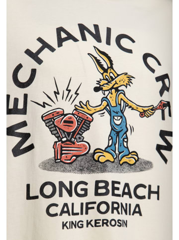 King Kerosin King Kerosin Print T-Shirt Mechanic Crew in offwhite
