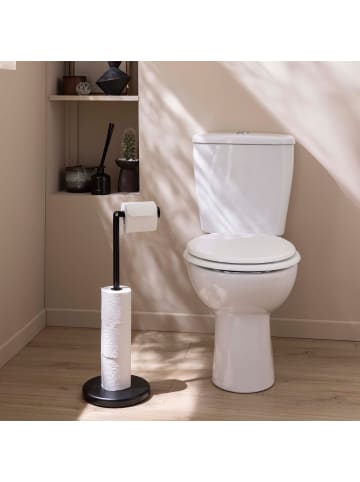 Douceur d’Intérieur Toilettenpapierhalter mit Ablage, FILANO in Schwarz, 55,5 cm