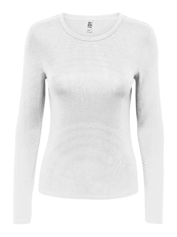 JACQUELINE de YONG Langarmshirt Slim Fit Rundhals Elegant in Weiß-3
