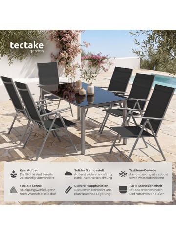 tectake klappbarer Terrassenstuhl mit Textilenem-Gewebe 54,5 x 65 x 107,5 cm