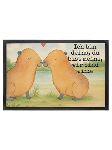 Mr. & Mrs. Panda fußmatte Capybara Liebe Design mit Spruch in Weiß