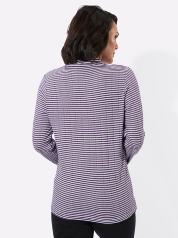 WITT WEIDEN Stehkragen-Shirt in feige-ecru-geringelt