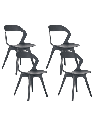 Beliani 4er-Set Gartenstuhl LACHANIA in Schwarz