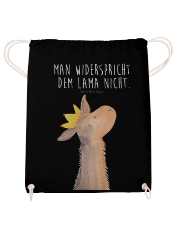 Mr. & Mrs. Panda Stoffbeutel Lamakopf König mit Spruch in Schwarz